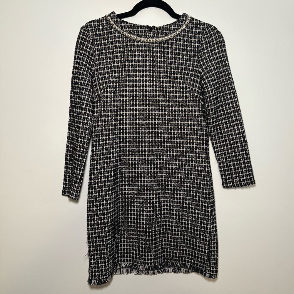 MNG Suit by Mango Black and White Tweed Pearl Classic Workwear Minimalist Career